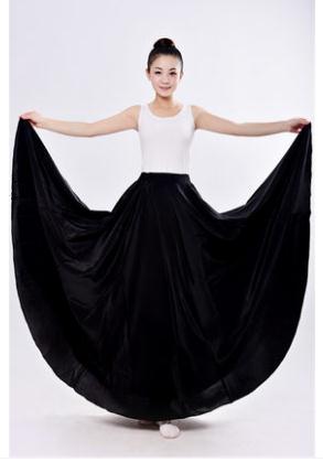 Vrouwen Flamenco Dans Rok spaans Dansen prestaties Kostuum voor vrouwen vestido flamenco 360 Graden: black