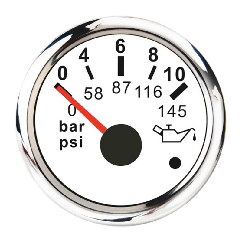 52mm Pointer Oil Pressure Gauge Oil Pressure Indicator Meter Waterproof Boat Car Gauges with Alarm