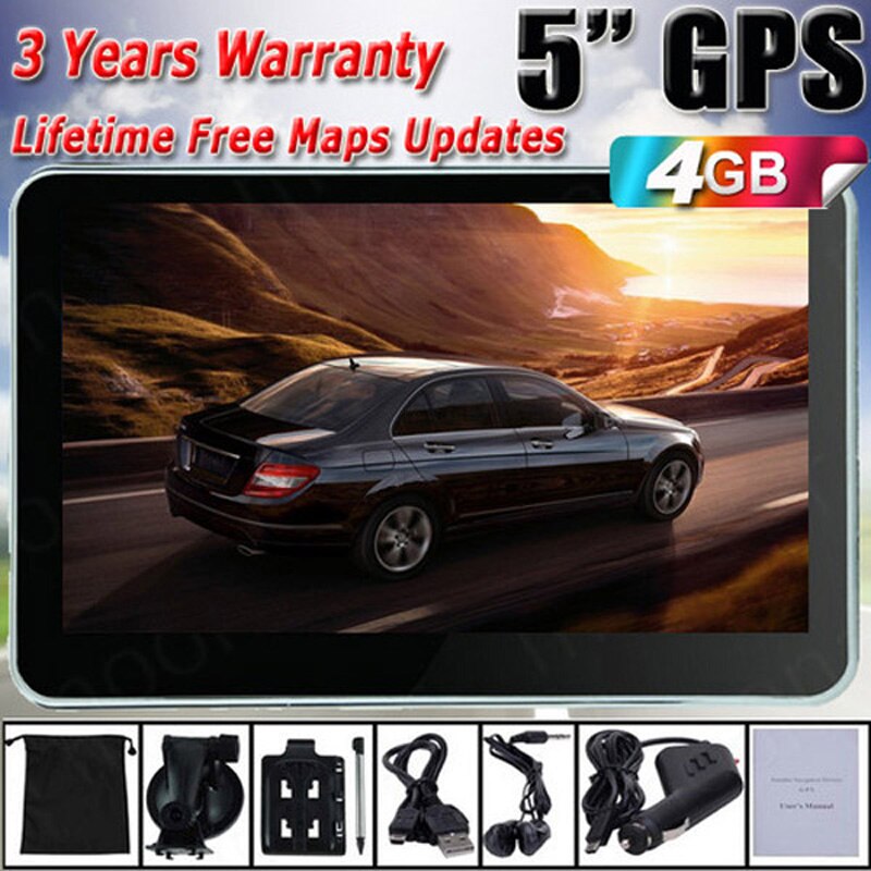 5 pouces GPS voiture Navigation MTK 8GB capacité royaume-uni ue AU NZ cartes Speedcam POI avec parasol