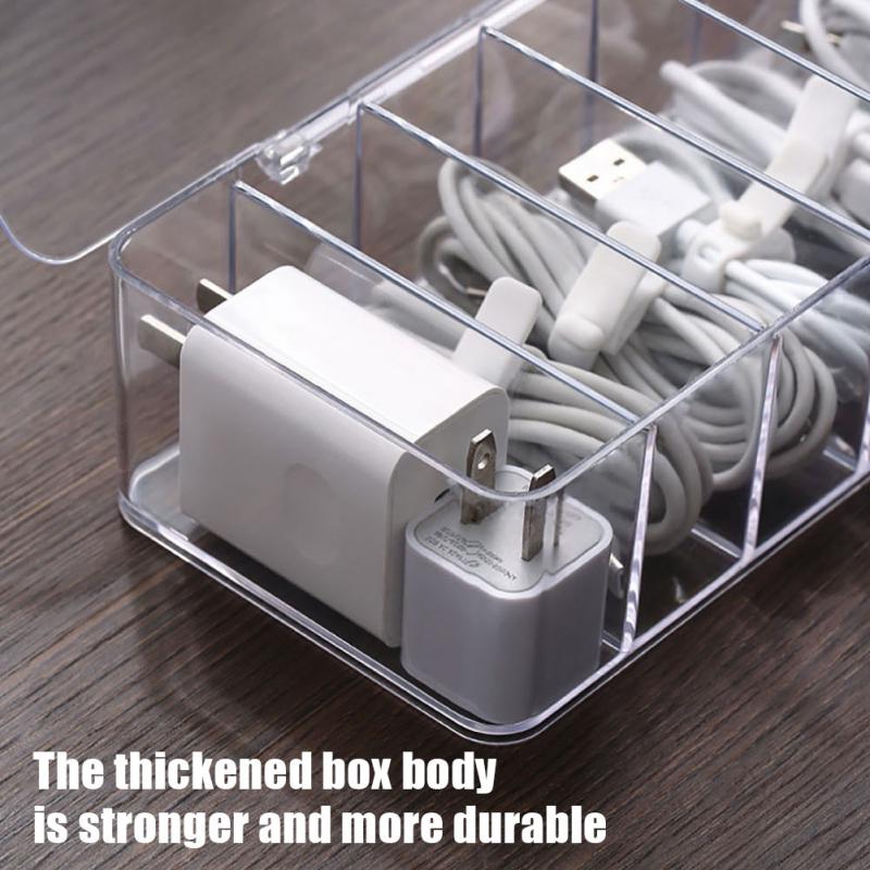 Hub Sorting Box Dustproof Storage Box Desktop Data Cable Storage Box Mobile Phone Charging Cable Power Cord Buckle Organizer