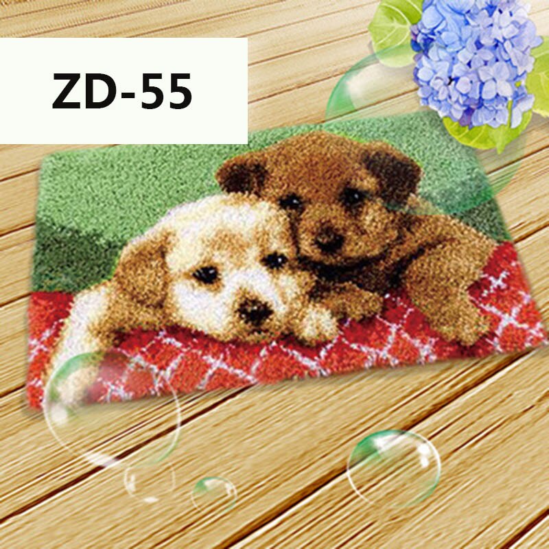 Latch-Hook-Rug Carpet Segment Embroidery Material Package DIY Handcraft Carpet Embroidered Accessories latch-hook-mat Rug Kit: 55