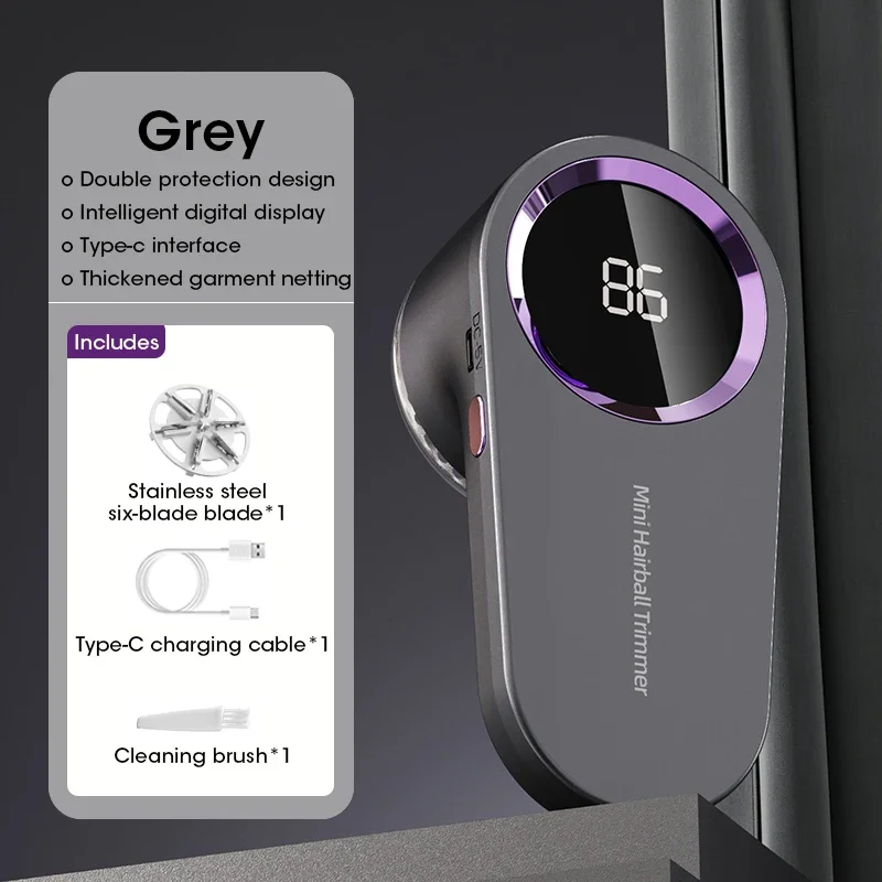 Éliminateur de peluches électrique portable pour vêtements, dissolvant de peluches Fuzz, affichage LED, rasoir aste pour tissu, dissolvant de peluches: WHITE