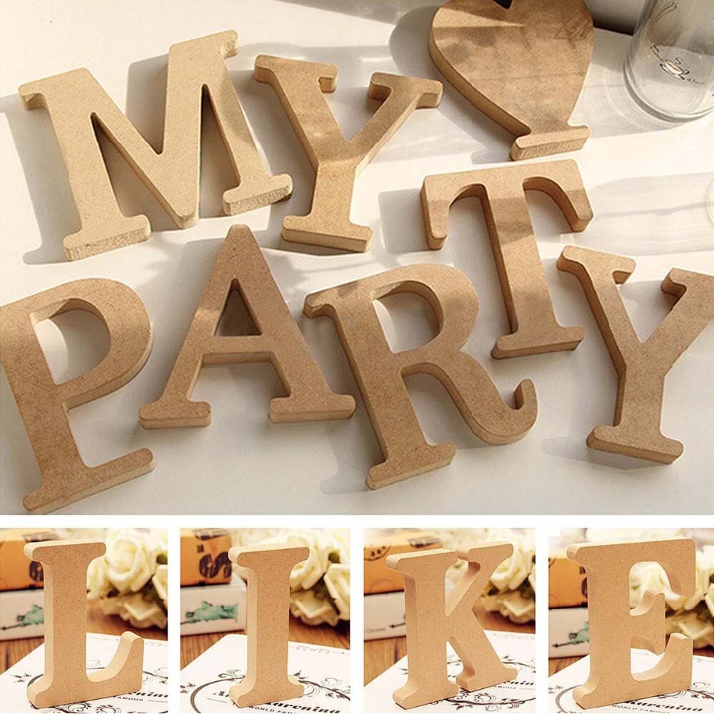 1pcs Retro Wooden letters Alphabet English DIY Craft Wedding Birthday Party Home Decoration Free dropping