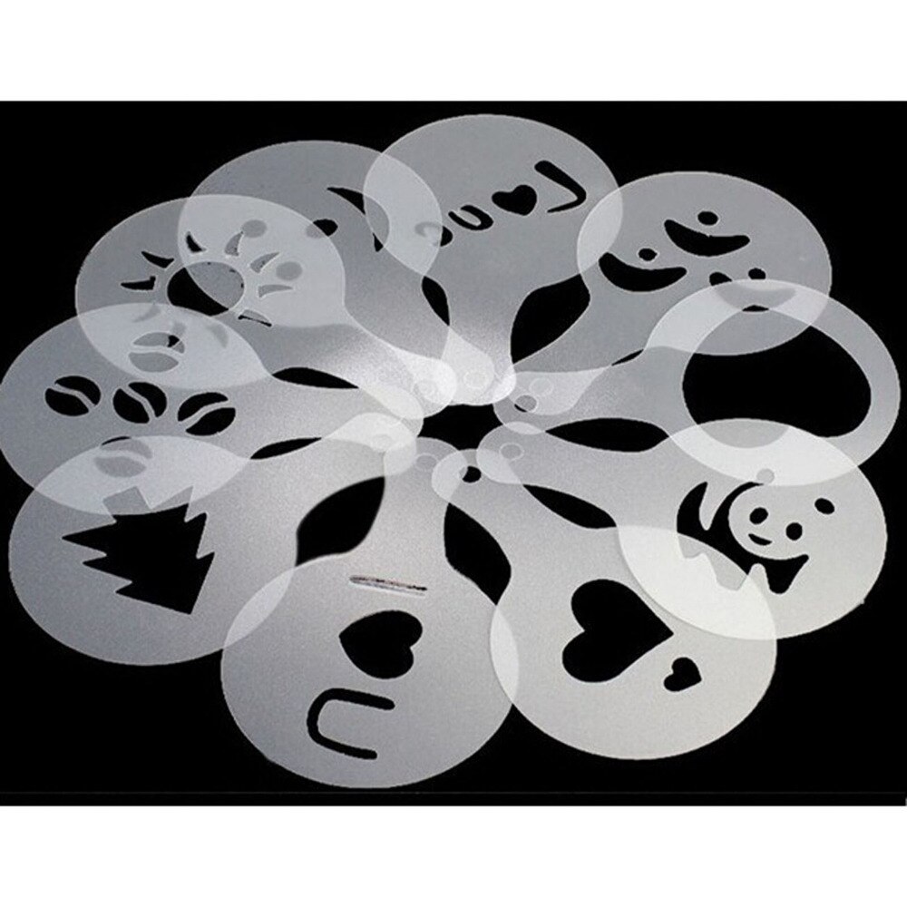 16 kpl/setti kahvi stensiili cappuccino kahvi barista stensiilit malli stow kukkia tyyny siivoussuihke keittiö ruokabaari