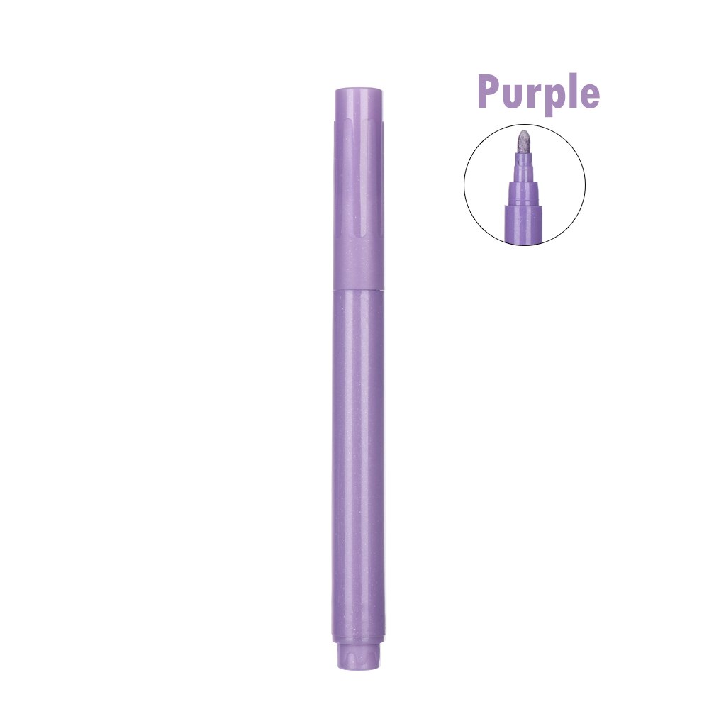 Stylos en verre métallique Non toxique, marqueurs à vin pour événements de mariage, bricolage vin votre tasse ou de bouteille en verre peint à la main 1 pièces: purple
