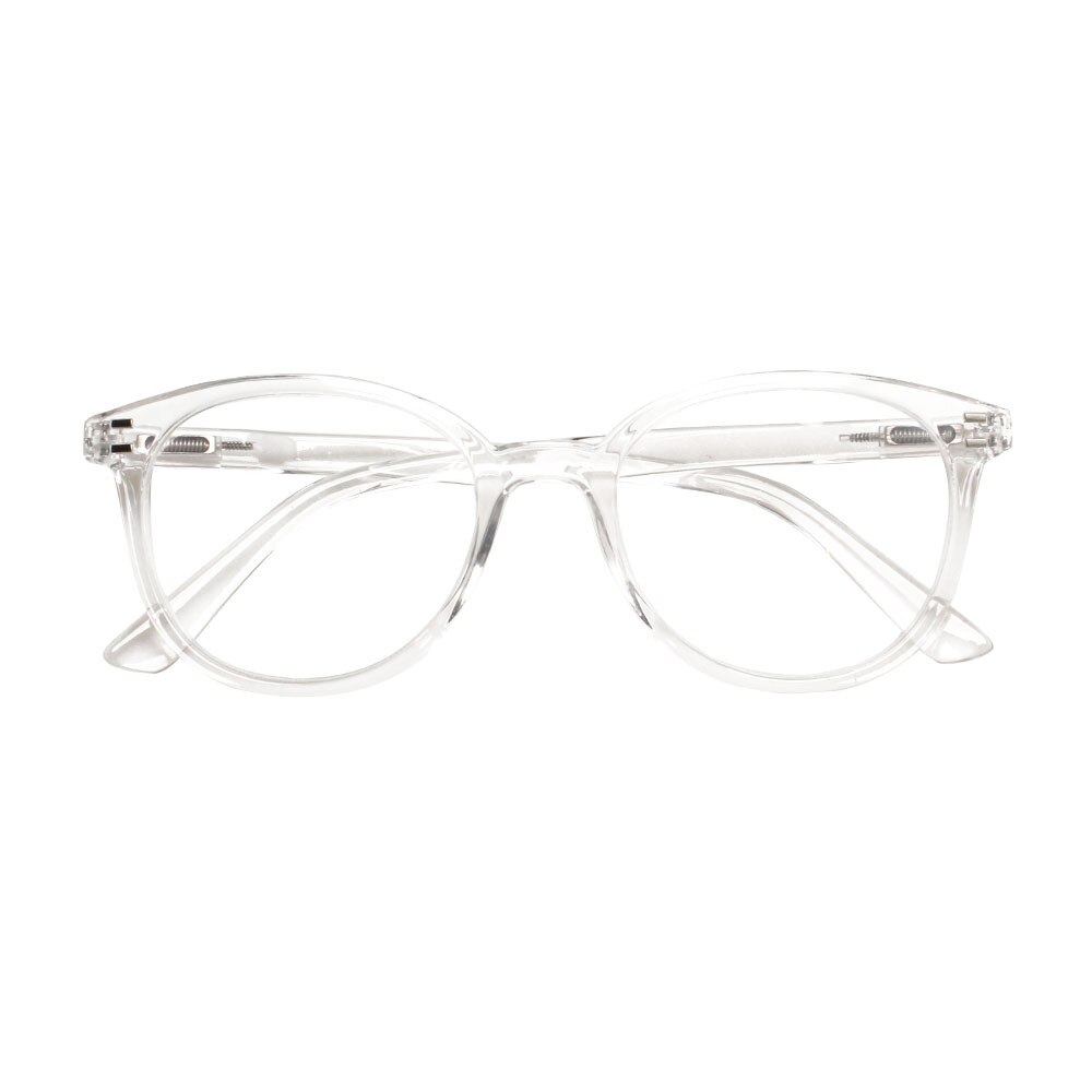 Henotin Reading Glasses Spring Hinge Transparent White Round Frame Men Women Reader Magnifier Eyewear Diopter 0~600: +150