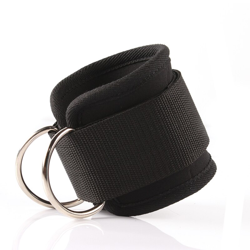 1Pcs Kabel Enkelbandjes Voor Kabel Machines Been Oefeningen Dubbele D-Ring Enkelboeien Voor Gym Workouts Glutes benen Sterkte: black  1pcs