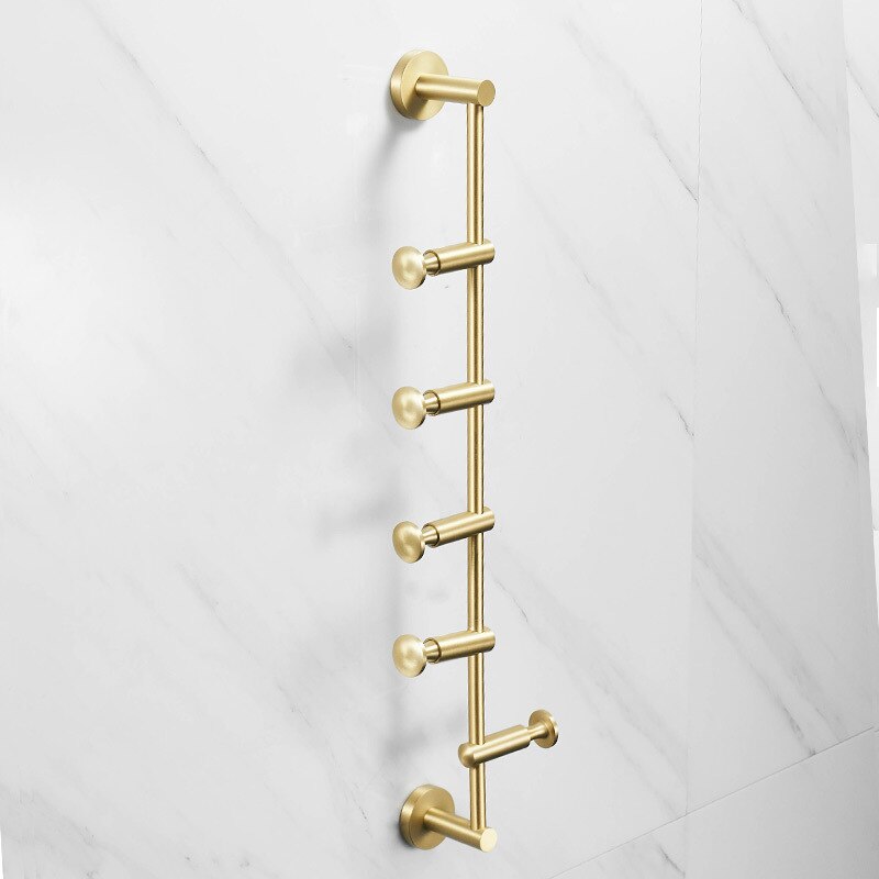 Ellen Roterende Handdoek Haak Badkamer Hardware Slaapkamer Doek Hanger Muur Kapstok Zwarte Goud Afgewerkt ELS05: Gold-5 Rotation