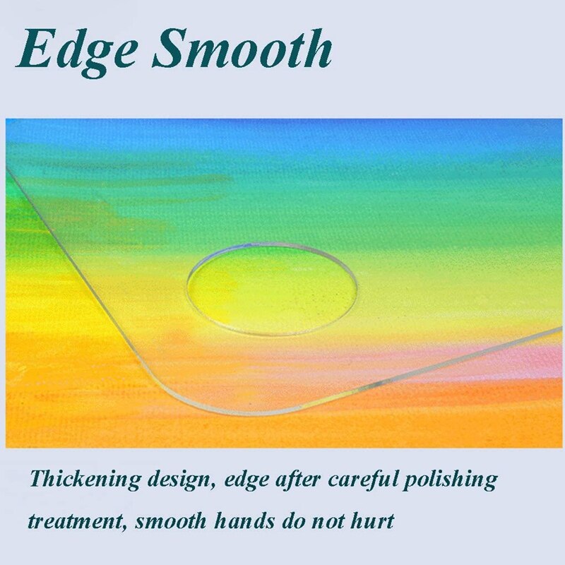 2Pcs Acrylic Artist Paint Palette 11.8 x 7.9 Inch Clear Oval Paint Palette Easy Clean Art Paint Pallet