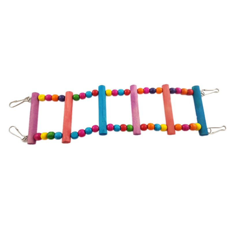 Échelle à billes en bois coloré 29/40/52 cm, jouets d&#39;oiseaux de compagnie, Cage à perroquets, aras, balançoire, morsures de perroquets: 40cm