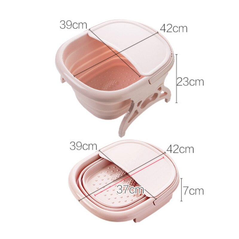 Folding Foot Tub Portable Foot Wash Massage Bucket Covered Heighten Plastic Bucket Large Household Stress Reliever Foot Bucket