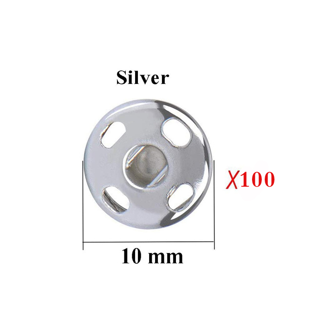 100/50 stk trykkknapper sy på trykknapper metall trykknapper trykkknapp for gjør-det-selv-sying av klær 8/10mm: 8