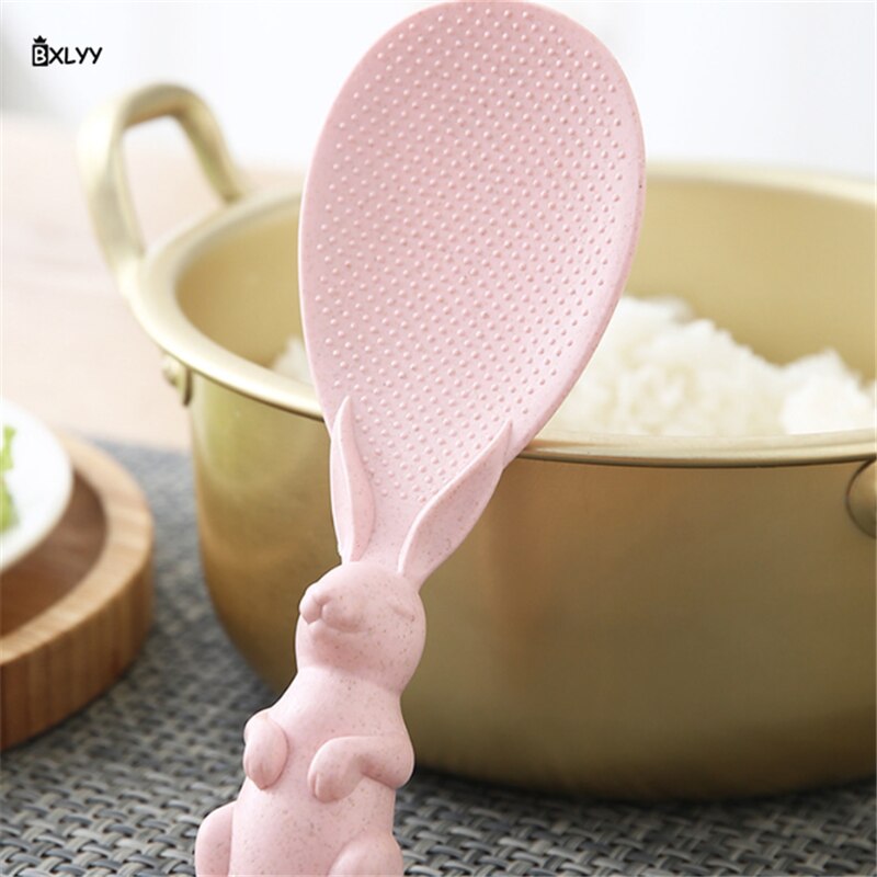 Cuchara de arroz Vertical de paja de trigo cuchara de arroz de dibujos animados antiadherente creativa, forma de utensilios de cocina para cocinar accesorios de cocina. 85z