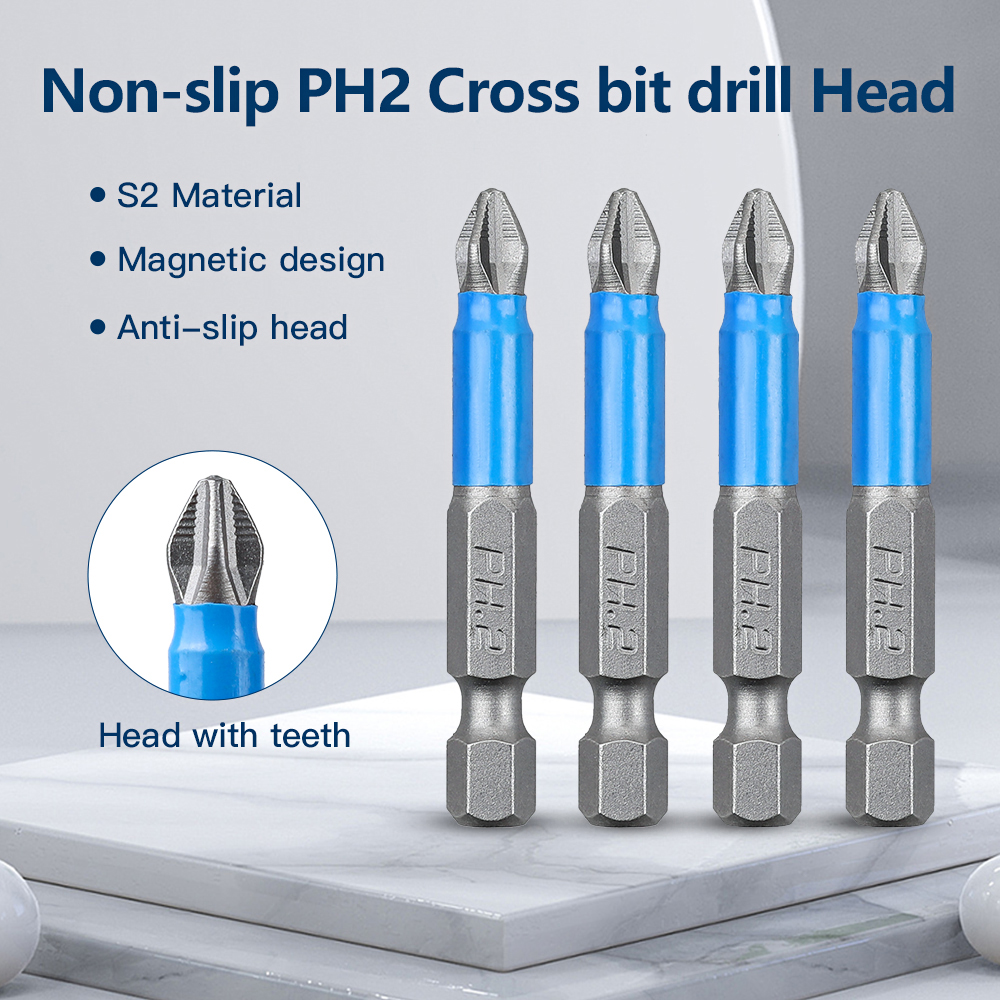 3/5/10Pcs 50mm PH2 Cross bit drill Head Screwdriver Bits Hand Tools Anti Slip Electric Hex Shank Magnetic Screwdriver Drill Bit