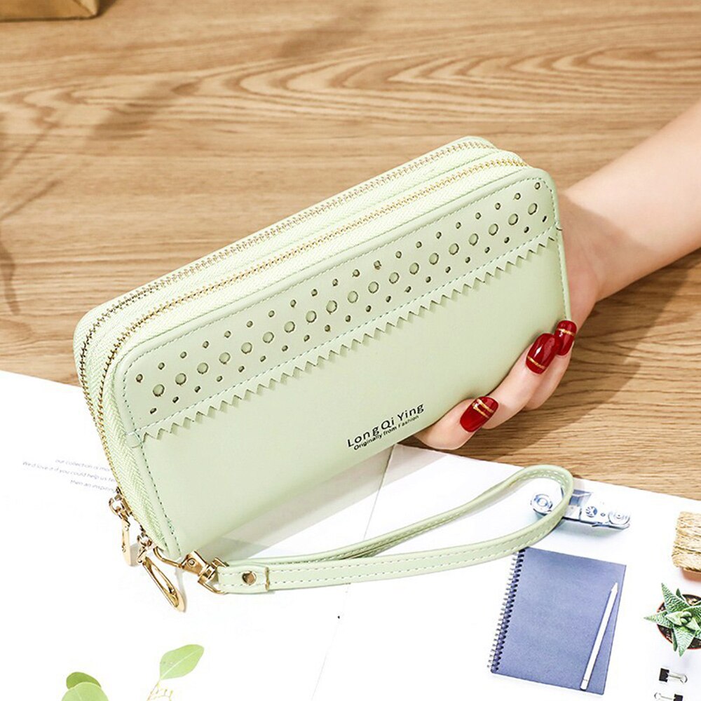Vrouwen Lange Portefeuilles Grote Capaciteit Dubbele Rits Clutch Portemonnee Dames Double-Layer Clutch Bag Mode Portemonnee portemonnee: 2