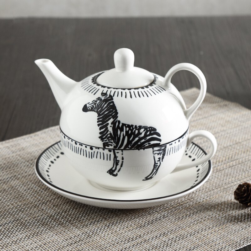 Vatten kopp te kaffe uppsättningar, te separat keramisk te set vattenkokare kruka kopp set te kopp mugg vattenkokare zebra hushållsartiklar