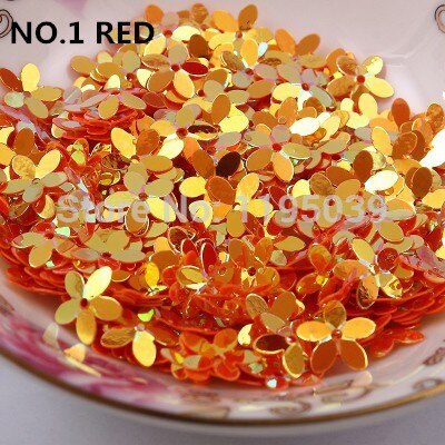 50G Pvc Bloem Pailletten Pruimenbloesem 10Mm Met 1 Center Hole Cup Losse Paillette: Orange