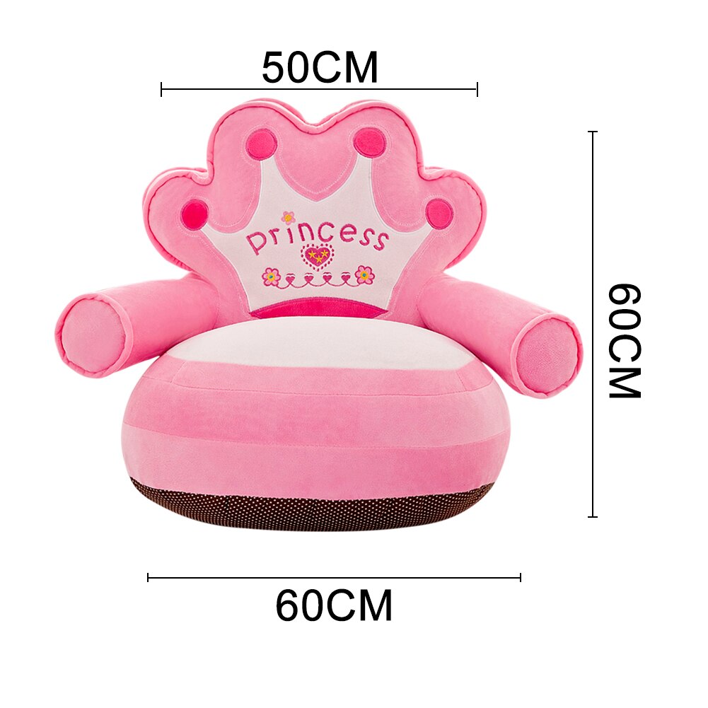 Funda de sofá Crown para bebé, funda de asiento de felpa para aprender a sentarse, sin relleno, funda de apoyo para sofá de bebé, cristal de peluche supersuave de colores