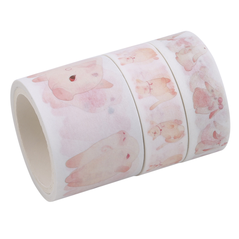 Dulce papel decorativo japonés flor de cerezo Flor de enmascarar Washi Tape Set pegatinas artesanías y Scrapbooking: as picture
