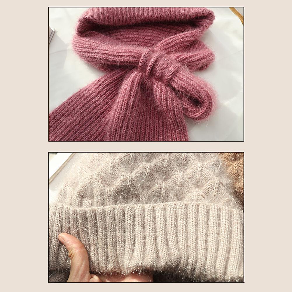 Gorro de punto para invierno, conjunto de bufanda a prueba de frío, bufanda con protección para los oídos, gorros cálidos para niñas, gorros para ciclismo a prueba de viento para mujer, gorros para exteriores