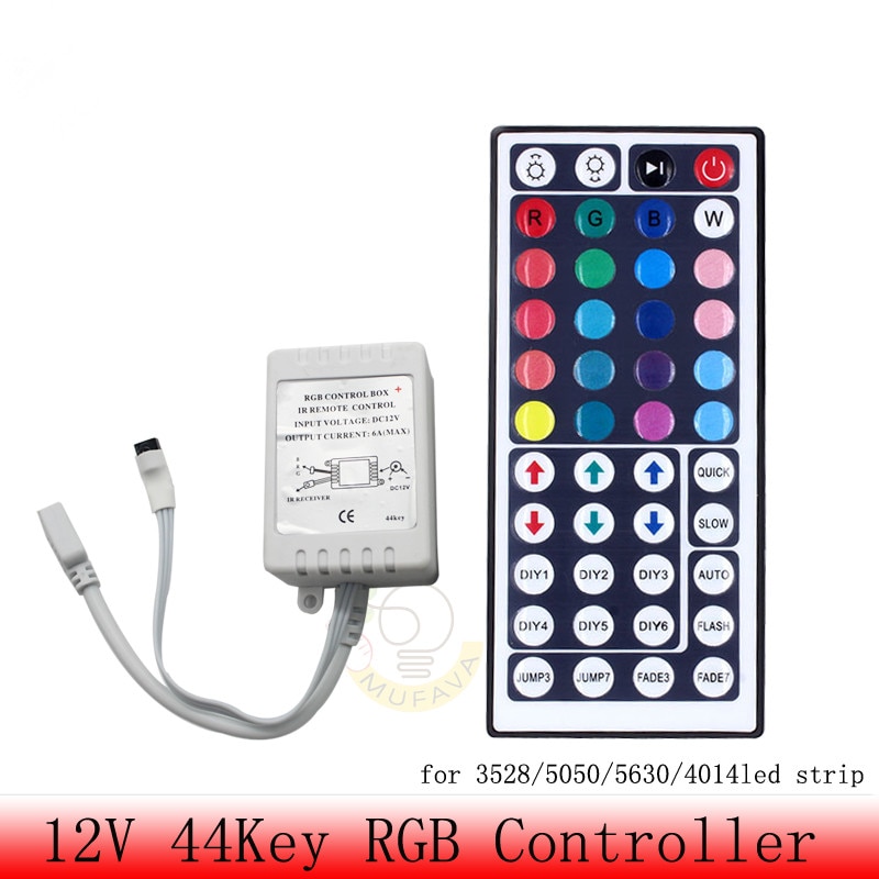 Ledet controller 44 nøgler 24 nøgler ledet ir rgb luces controller led ir fjernbetjening  dc12v kontrol til rgb led strip lys