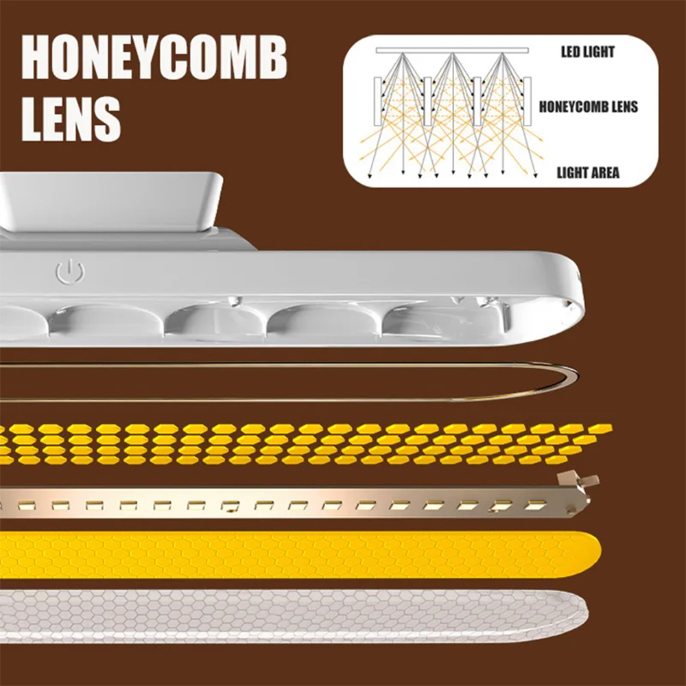 ledet-berøringsmagnetisk bordlampe usb-oppladbar øyebeskyttelse 3- fargers trinnløs dimmbar skap nattlys leseboklampe