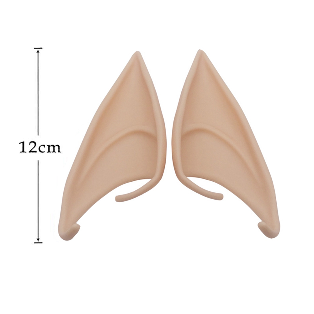 Begränsa 100 halloween latex elf öron älva pixie cosplay krok på fancy dress öron tillbehör: Mörk hudton -20cm