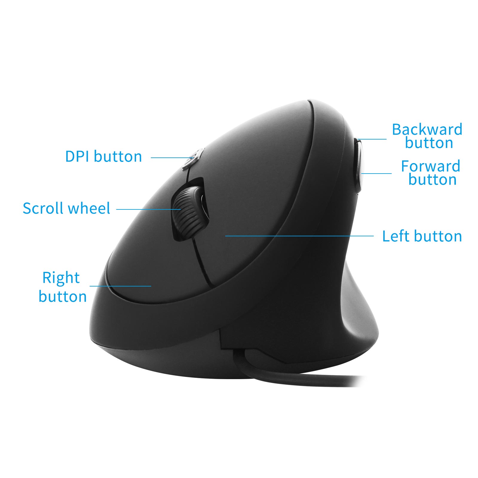 1600 DPI Adjustable Vetical Mouse Ergonomic Matte Mause 2.4GHz USB Wireless Wrist-healthy Mice for Lenovo Laptop Office Use PC