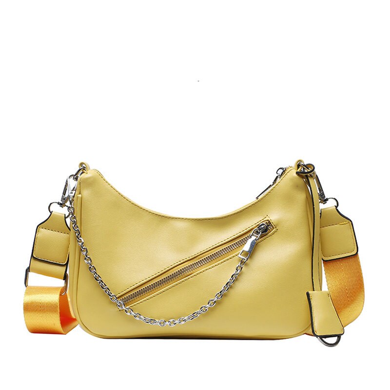 Mengxilu pu leren dames schoudertas kleine messengertas mobiele telefoon zak rits portemonnee satchel crossbody tas voor vrouwen: Geel