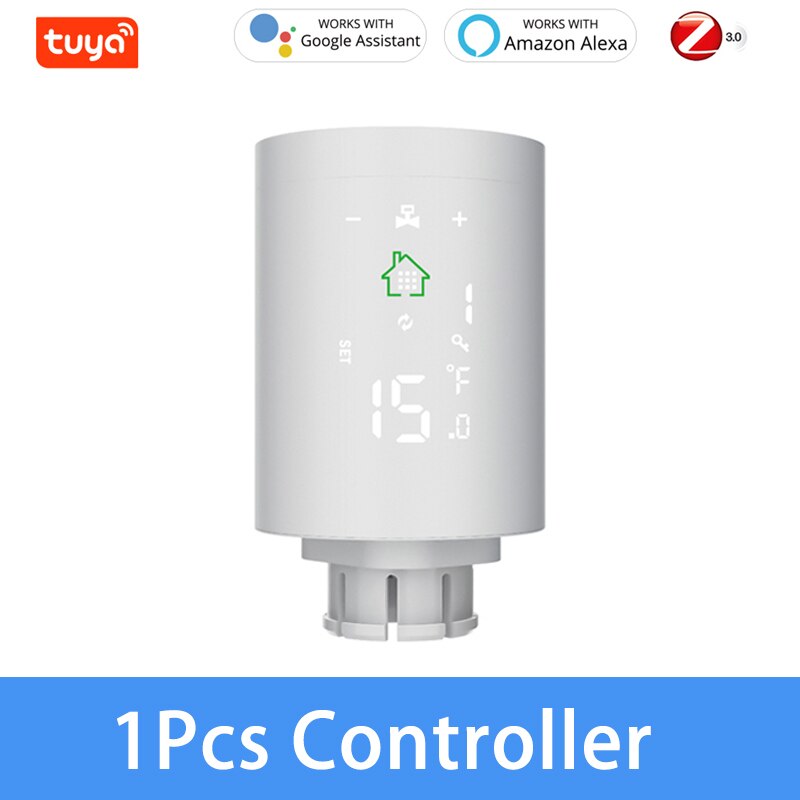 Zigbee 3.0 Smart Radiator Actuator Thermostat Radiator Valve Temperature Controller Work With Alexa Smart Home Tuya Smart Life: 1Pcs Controller