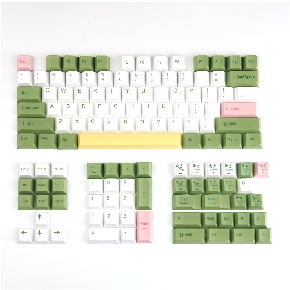 Mechanical Keyboard Mogitto Keycaps PBT Cherry Profile Keycap 5 Face DYE Sublimation 1.75U 2U 2.25U Shift 129 Keys Full Sets: Default Title