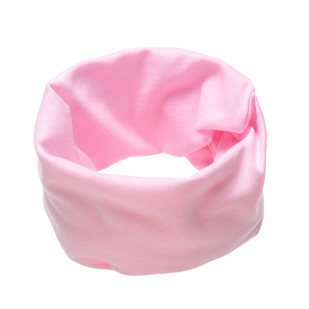 Kids Leuke Katoenen Sjaal Solid Print Kinderen Herfst Winter Warm Winddicht Sjaals Jongens Meisjes Multipurpose O Hals Ring Sjaal: Roze