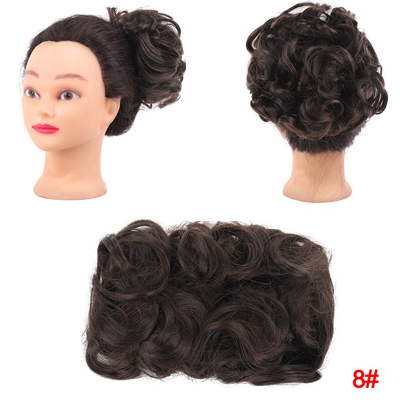 DIANQI synthetische haar elastische gummiband lockige chignon Netz mit zwei kunststoff kämme hochsteckfrisur abdeckung haar brötchen afro chignon für frauen: 8