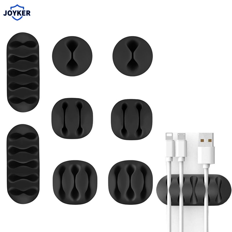 JOYKER 1Pce Cable Winder Earphone Cable Organizer Wire Storage Silicon Charger Holder Clips Cable winder