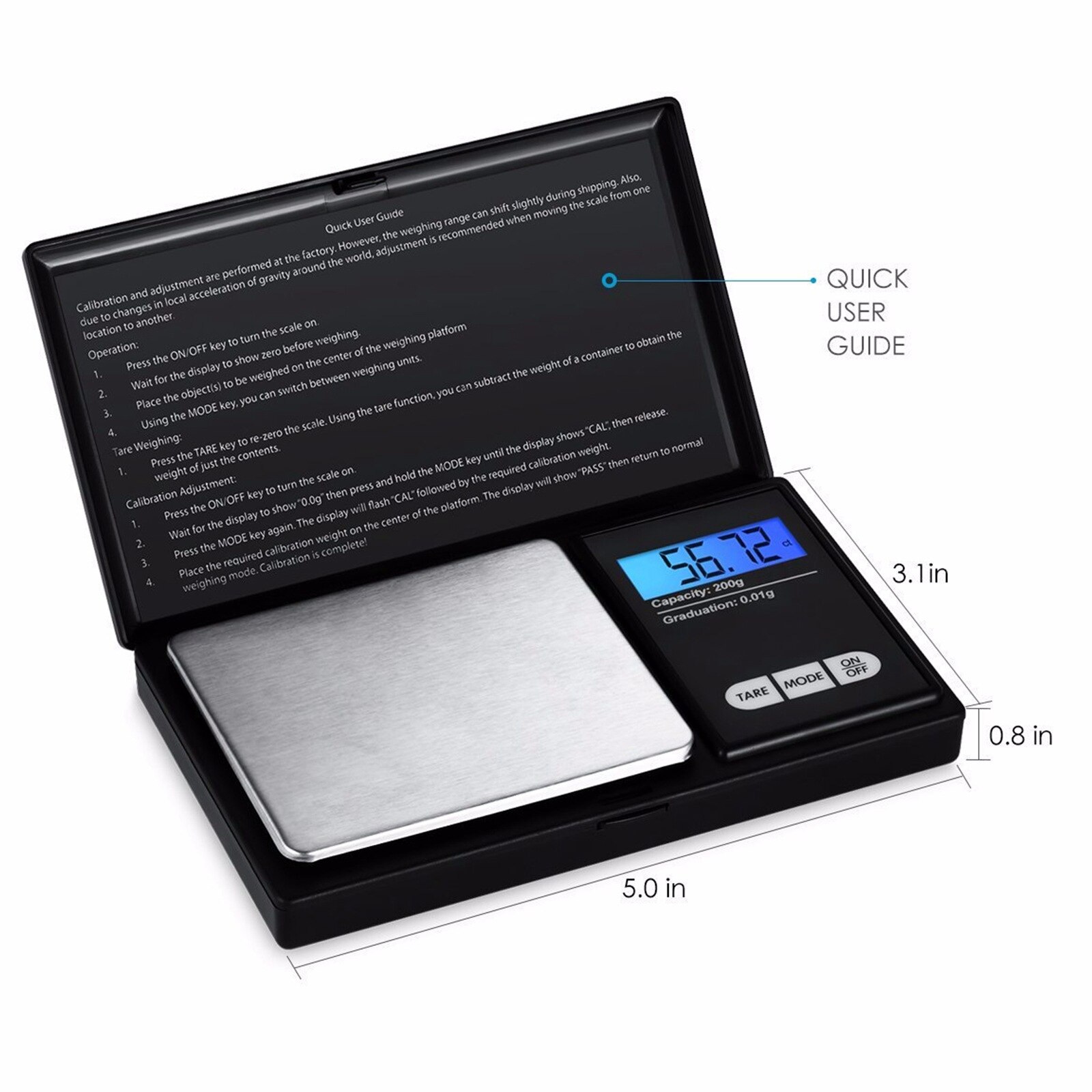 200/0.01g 500/0.01g LCD Digital Pocket Scale Jewelry Gold Gram Balance Weight Scale Measuring Tools Kitchen Scales Mini