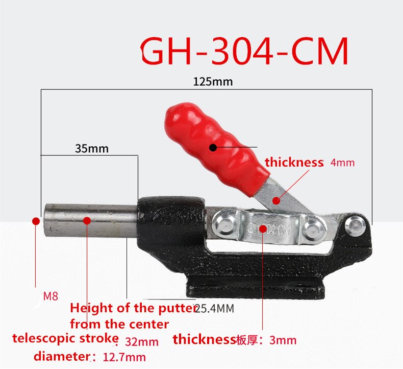 DE-STA-CO 1/pk Houd Klem 45KG Holding Capaciteit 66mm Lengte Quick GH-304/305-CM/EM /HM