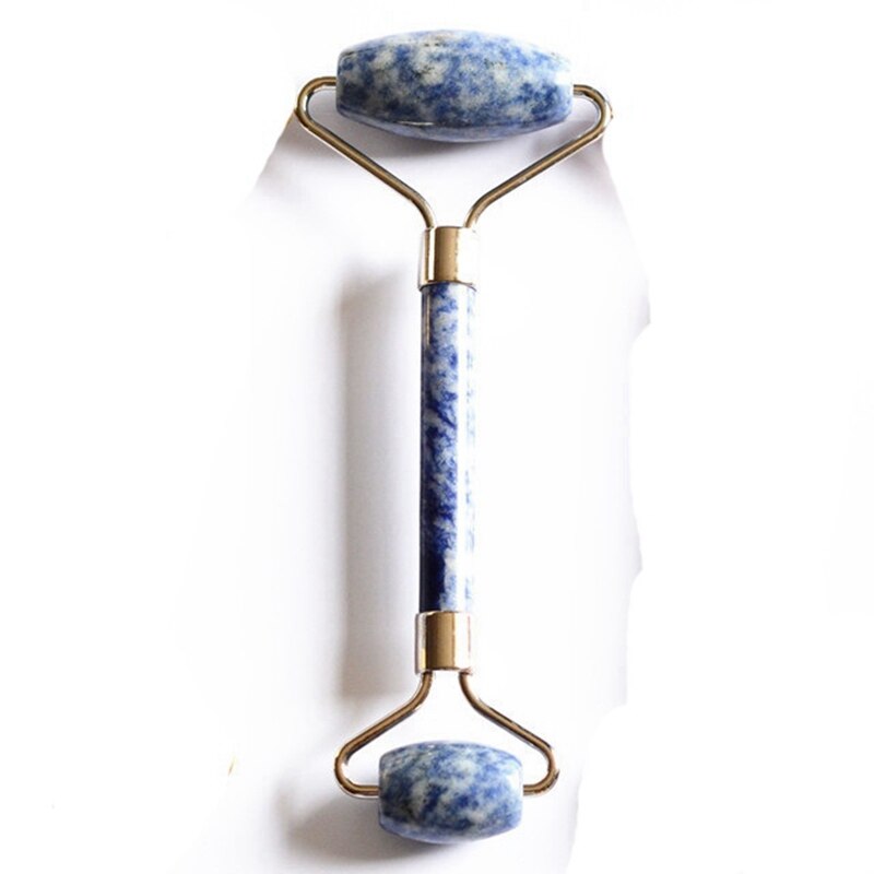 Natural Blue Point Stone Facial Rollers Double Head Removal Wrinkle Facial Neck Beauty Massager Beauty Tools Roller