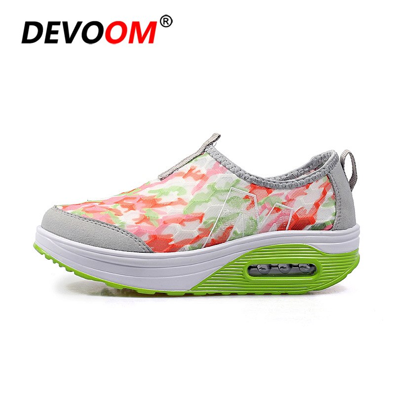 Summer Female Slimming Shoes Sneakers Women Breathable Hollow Toning Shoes Platform Fitness Sport Air Cushion Swing Shoes: Gray / 6