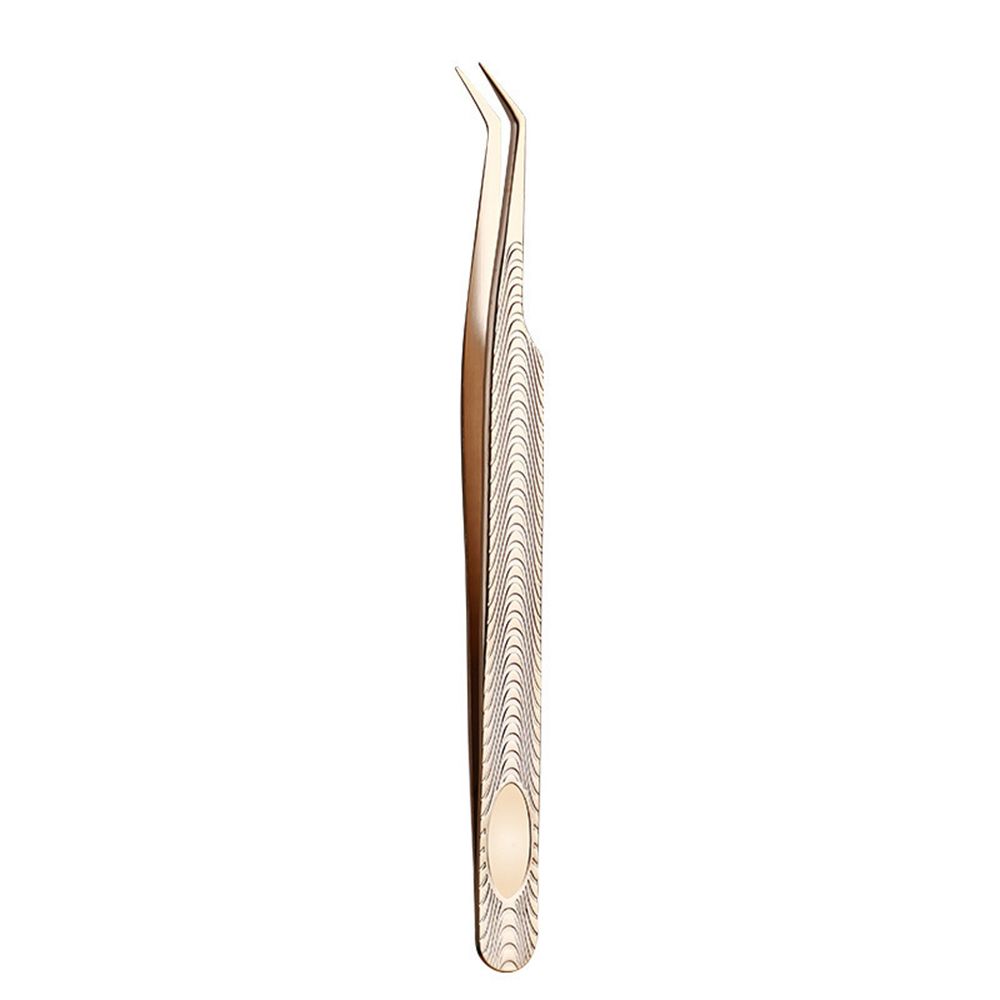 1 PC Volume Eyelash Extensions Tweezers Stainless Steel Lash Tweezers Curved Precise for Eyelash Extensions Application: Style F