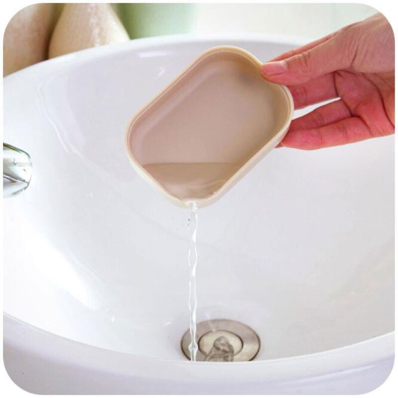 Double Layers Soap Box Kitchen Tools Bathroom Accessories Travel With Cover Soap Dish Suction Holder Storage Basket Soap Box