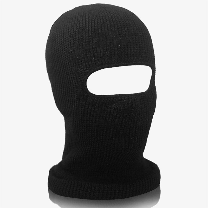 Unisex vinter varm strikk ett hull skimaske balaclava lue vindtett heldeksel