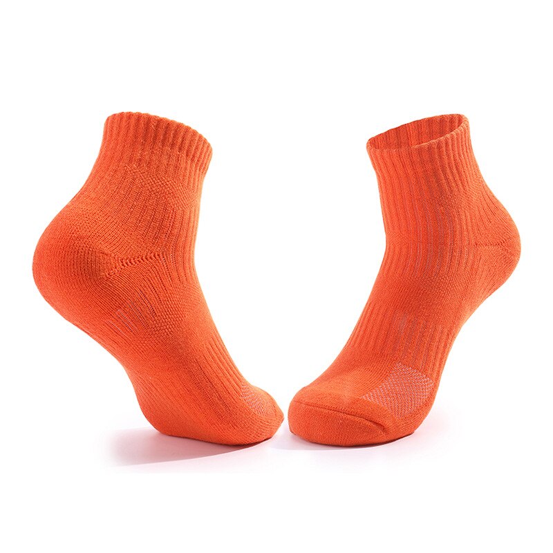 3 pares de toalha grossa única absorver suor meias de basquete unisex exercício de fitness wear macio confortável caminhadas ciclismo meias: orange