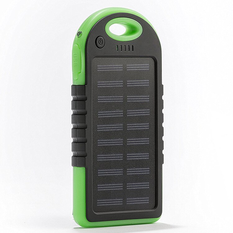 Solar Power Bank Waterdicht Genest Solar Universele Oplader 2 Usb Universele Poorten Externe Lader Powerbank Voor Smartphone: green