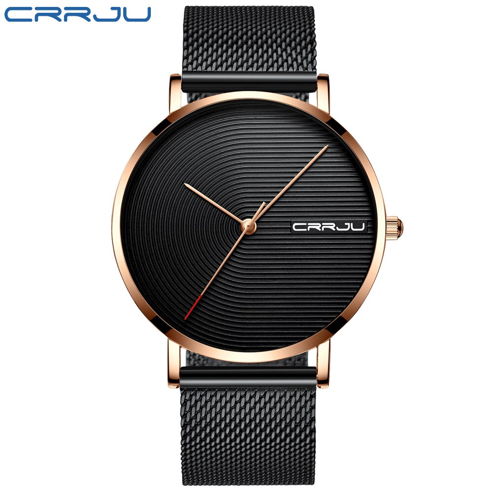 Mannen Horloges Heren Quartz Horloges Mannelijke Klok Crrju Top Brand Luxe Relogio Masculino Horloges Meski Voor Sport: Black rose