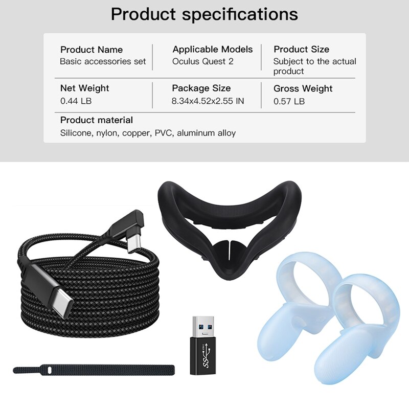 Voor Oculus Quest 2 Accessoires, Vr Bril Unisex Vr Handvat Bescherming Set Voor Oculus Quest 2 Siliconen Cover