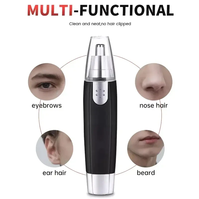 1pc- Electric Nose Hair Trimmer for Men & Women, Battery-Powered Nostril Grooming Tool, Nasal Hair Scissors, Nose Trimmer