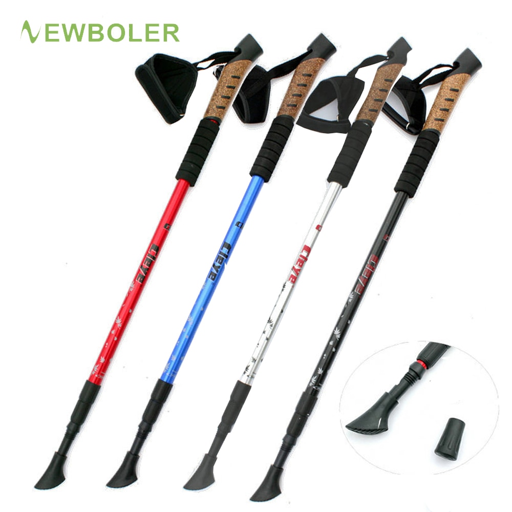 1/ 2 stk stavgangstaver teleskopiske stafettpinner trekkingstaver ultra turstaver med gummispisser justerbare bånd
