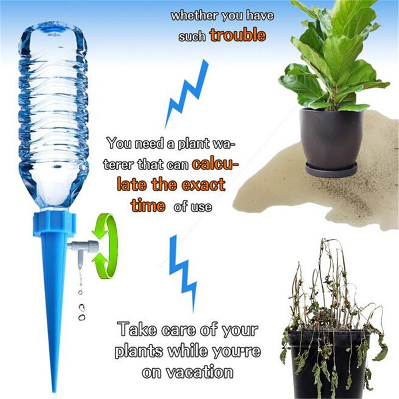 12PCS Automatic Adjustable Flow Watering Device Switch Control Valve Drip Irrigation Automatic Watering Spikes Irrigation