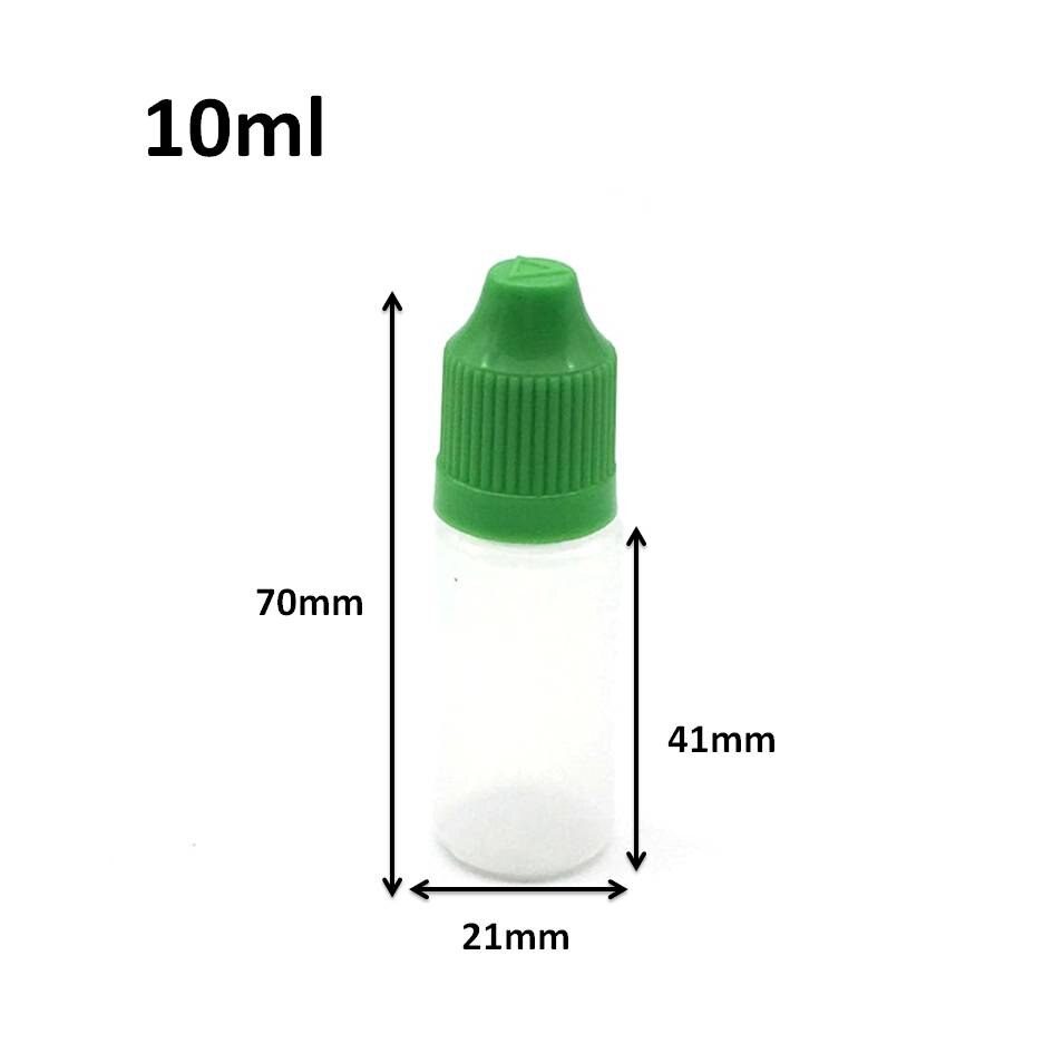 100pcs 10ml PE Plastic Needle Bottle Refillable Empty E Liquid Dropper Bottle With Childproof Cap Squeezable Soft Vial