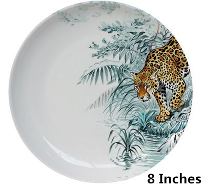 Jungle Luxury Ceramic Steak Western Dinner Plate Porcelain Kitchen Tableware Wedding 8/10 Inches Sales: Style 3